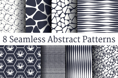 Set of 8 modern patternsのイラスト素材