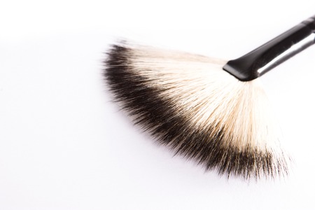 professional make-up brush on white background  macroの写真素材