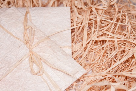 cover and straw in old styleの写真素材