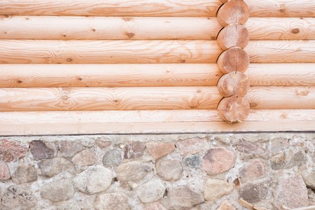 wooden hause of timber. sectioned log. constructionのeditorial素材