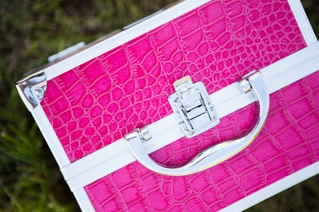 makeup bag of pink colormade of steel