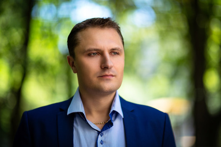 portrait of a man in the cityの写真素材