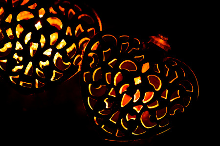 christmas led lamp decor in darkの写真素材