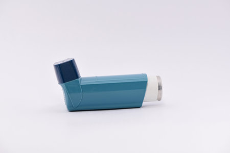 Salbutamol Inhaler which is used for the treatment of Asthma - product photography.の写真素材