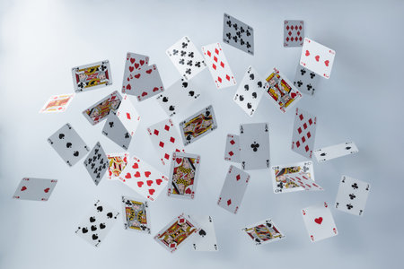 Playing cards on a white background