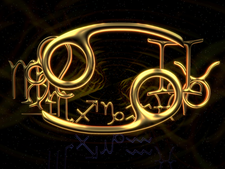 Sign of the zodiac - Cancer, 3d illustrationの写真素材