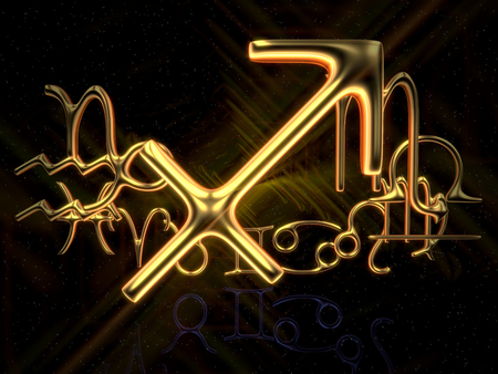 Sign of the zodiac - Sagittarius, 3d illustrationの写真素材