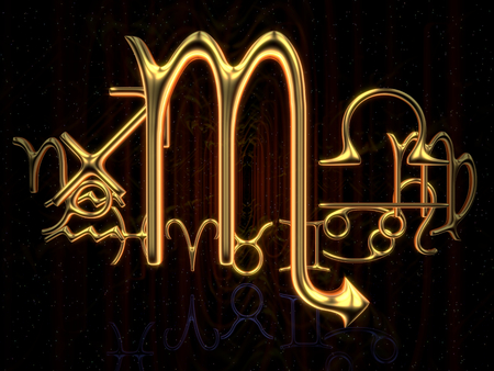 Sign of the zodiac - Scorpio, 3d illustrationの写真素材