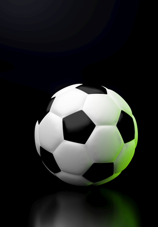 Background of a soccer ball on black in portrait orientationの写真素材