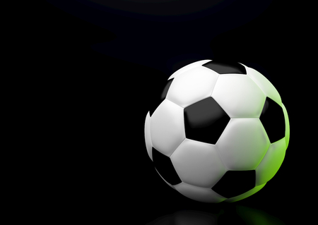 Background of a soccer ball on black in landscape orientationの写真素材