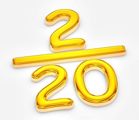 Golden score of two out of twenty illustrationの写真素材