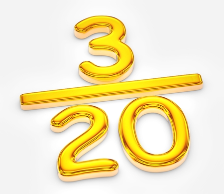 Golden score of three out of twenty illustrationの写真素材
