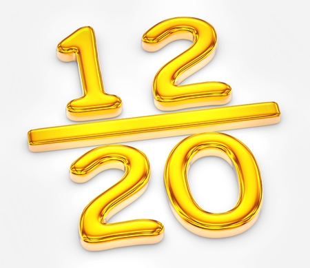 Golden score of twelve out of twenty illustrationの写真素材