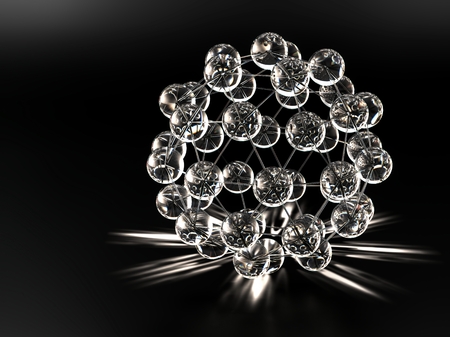 Spherical nano structure with white causticsの写真素材