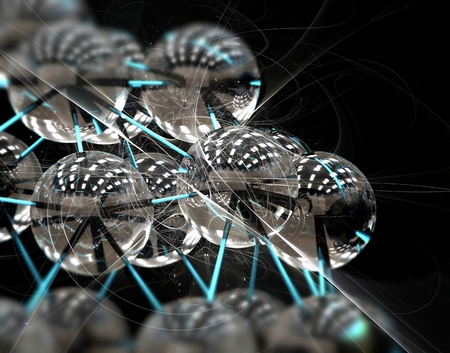 Close-up on a nano structure with slightly white wavesの写真素材
