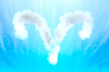 Astrology symbol in cloud material - Ariesの写真素材