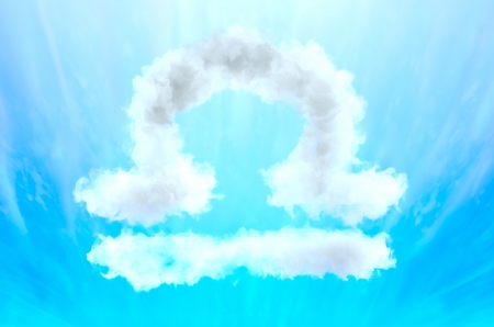 Astrology symbol in cloud material - Libraの写真素材