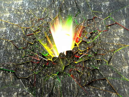 Light fracture in a dirty wall backgroundの写真素材
