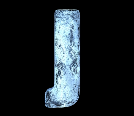 Ice letter 'J' with cracks and bumpsの写真素材