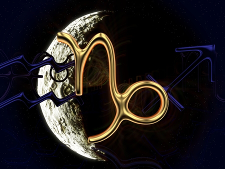 Astrology symbol with gold in the background - Capricornの写真素材