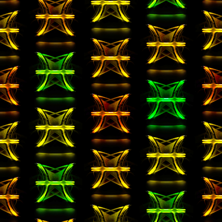 Seamless pattern of glassy and colored ancient astrology symbols - Piscesの写真素材