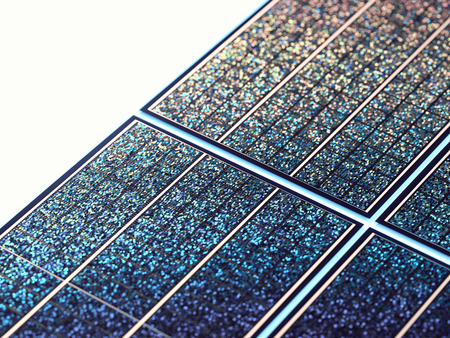 Close-up on solar panels