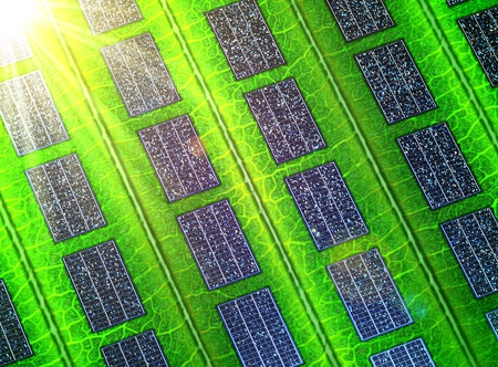 Close-up of a solar energy conceptの写真素材