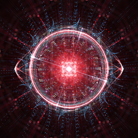 Concept of an artificial intelligence quantum computerの写真素材