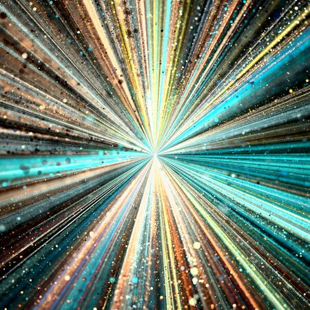 Explosion of bokeh and colored linesの写真素材