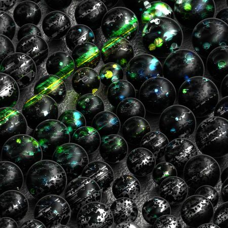 Artistic and abstract background of spheres with colored circles texturesの写真素材