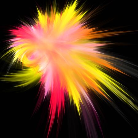 Abstract yellow and pink fluffy cloudの写真素材