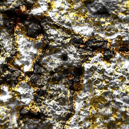 Background of golden, black and white raw colored marble, with depth of fieldの写真素材