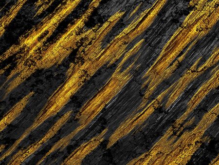Decorative background of striped raw gold with dark rockの写真素材