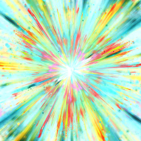Explosion of pastel colored inks on white backgroundの写真素材