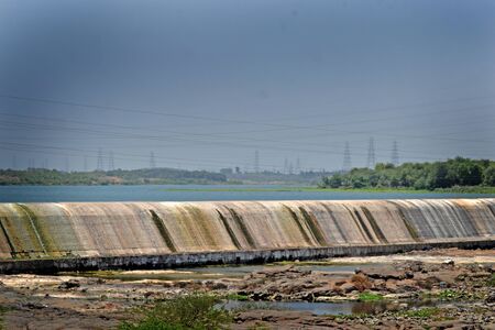 Va-pi Water Dam in the Gujaratの写真素材