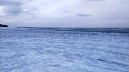 Formation of winter ice on Lake Baikal in the month of January