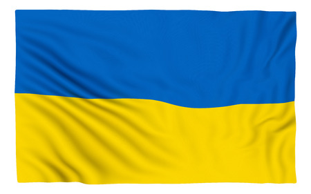 Flag of Ukraine , isolated on white.の写真素材