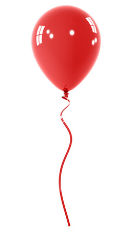 Red balloon. This is a computer generated and 3d rendered picture.の写真素材