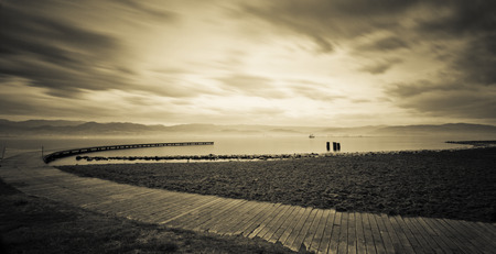 Curve of the Jetty , Long Exposure Shooting.の写真素材