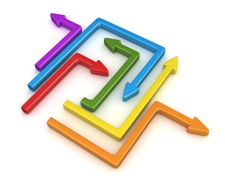 colorful 3d arrowsの写真素材