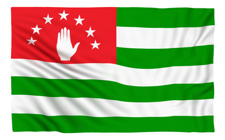 Flag of Abkhazia , isolated on white.の写真素材