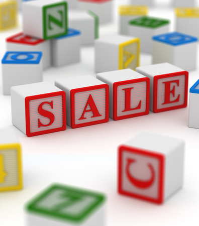 Colorful block - sale , This is a computer generated and 3d rendered picture.の写真素材