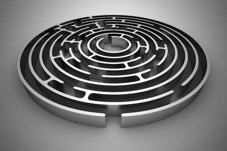 Circle maze. This is a computer generated and 3d rendered picture.の写真素材