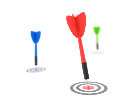 Dart Hitting the Target , This is a computer generated and 3d rendered picture.の写真素材