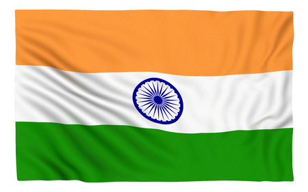 Flag of India , isolated on white.の写真素材