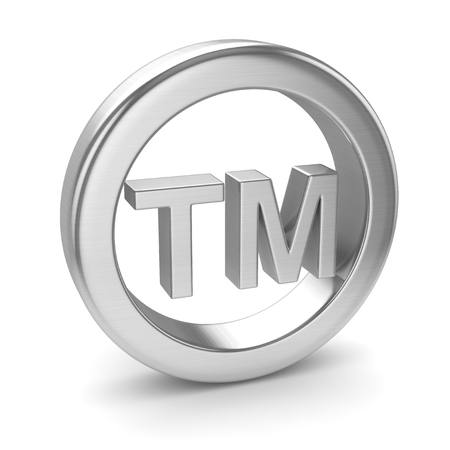 Chrome Trademark Icon , This is a 3d rendered computer generated image. Isolated on white.の写真素材