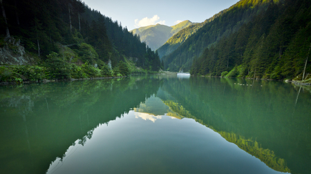 Photo of Lake and Mountain. Horizontal Photo.の写真素材