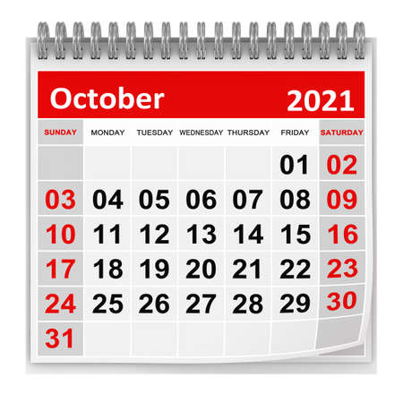 October 2021, This is a 3d rendered computer generated image. Isolated on white.の写真素材