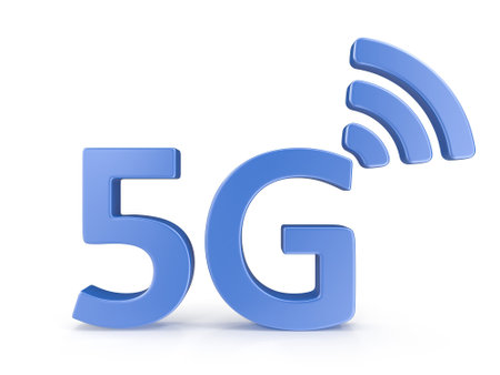 5G Connection Symbol , This is a 3d rendered computer generated image. Isolated on white.の写真素材