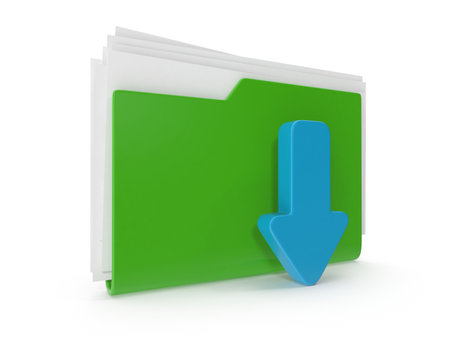 File Download Concept , This is a 3d rendered computer generated image. Isolated on white.